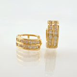 Hoop Earrings Double Channel 1.85g / 1/2 in / Yellow Gold 18K