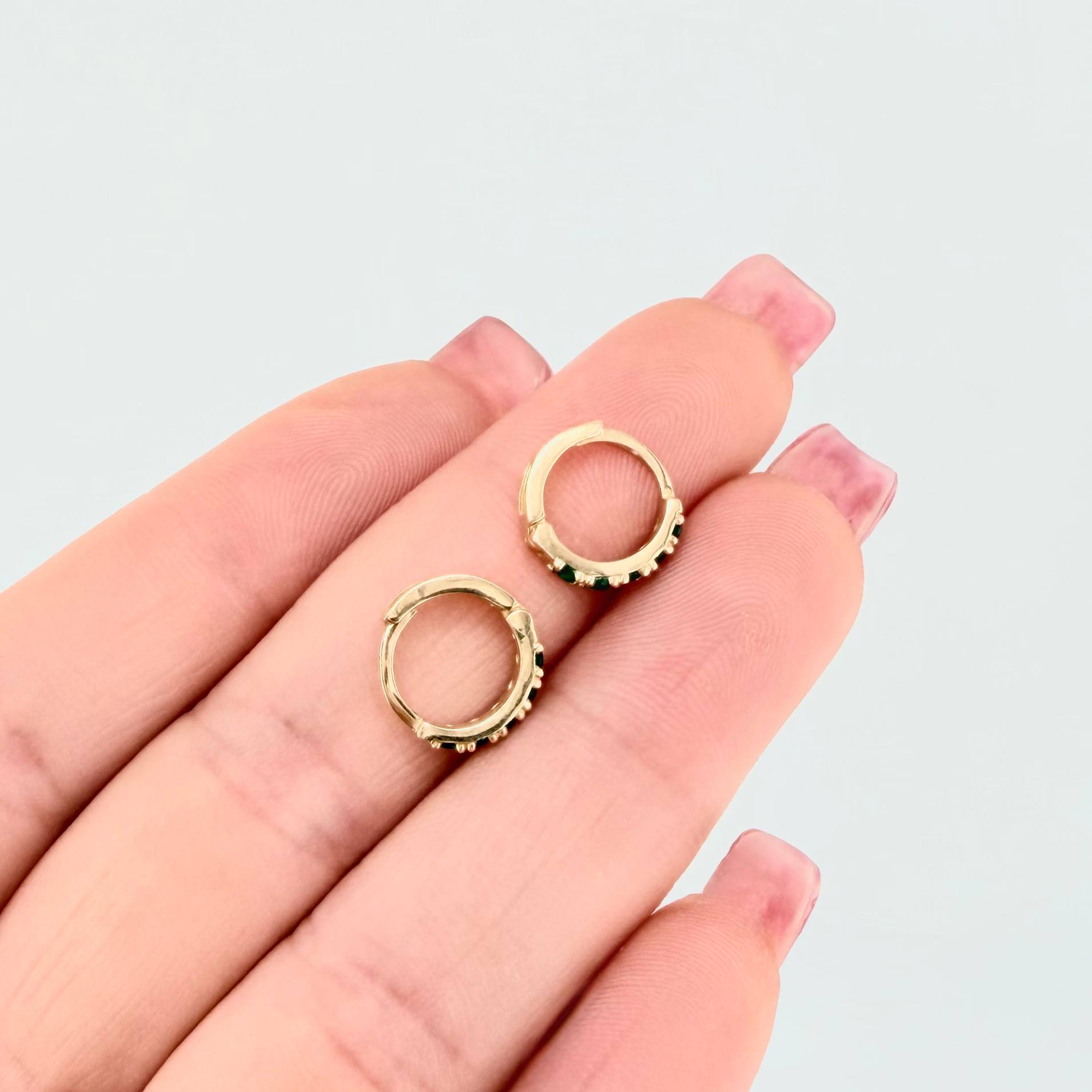 Candongas Linea Tupida 1.45gr / 1/2 in / Oro Amarillo 18K *