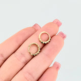Candongas Linea Tupida 1.45gr / 1/2 in / Oro Amarillo 18K *