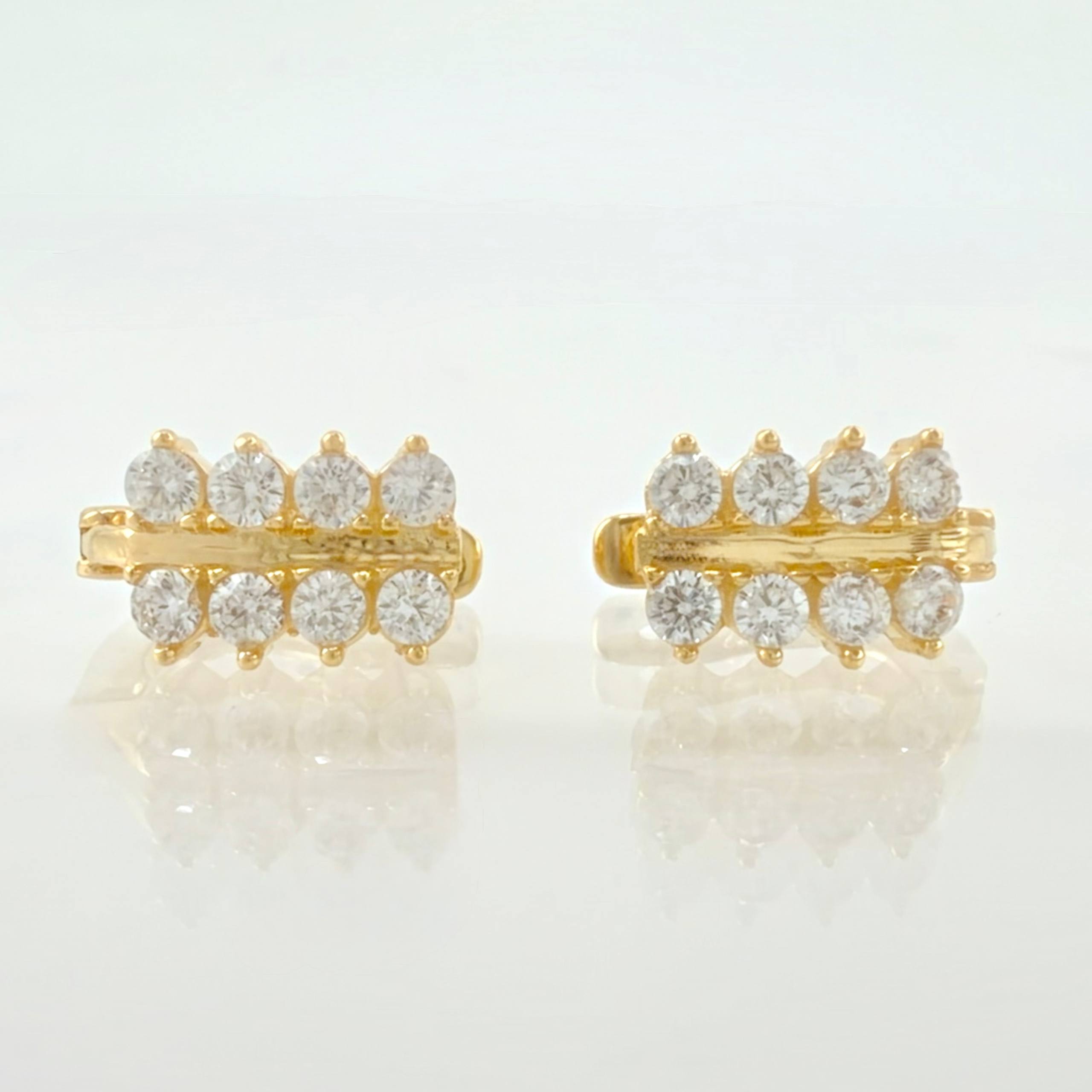 Candongas Abanico Vertical 2.9gr / 1/2 in / Oro Amarillo 18K *