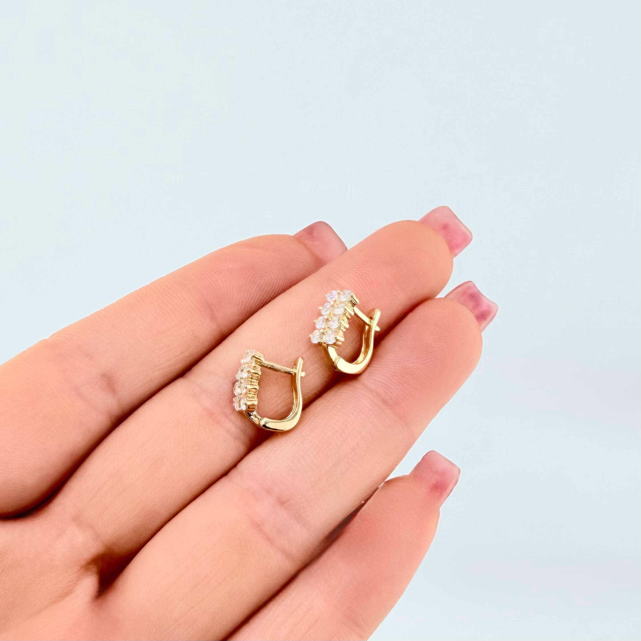 Candongas Abanico Vertical 2.9gr / 1/2 in / Oro Amarillo 18K *