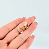 Candongas Abanico Vertical 2.9gr / 1/2 in / Oro Amarillo 18K *