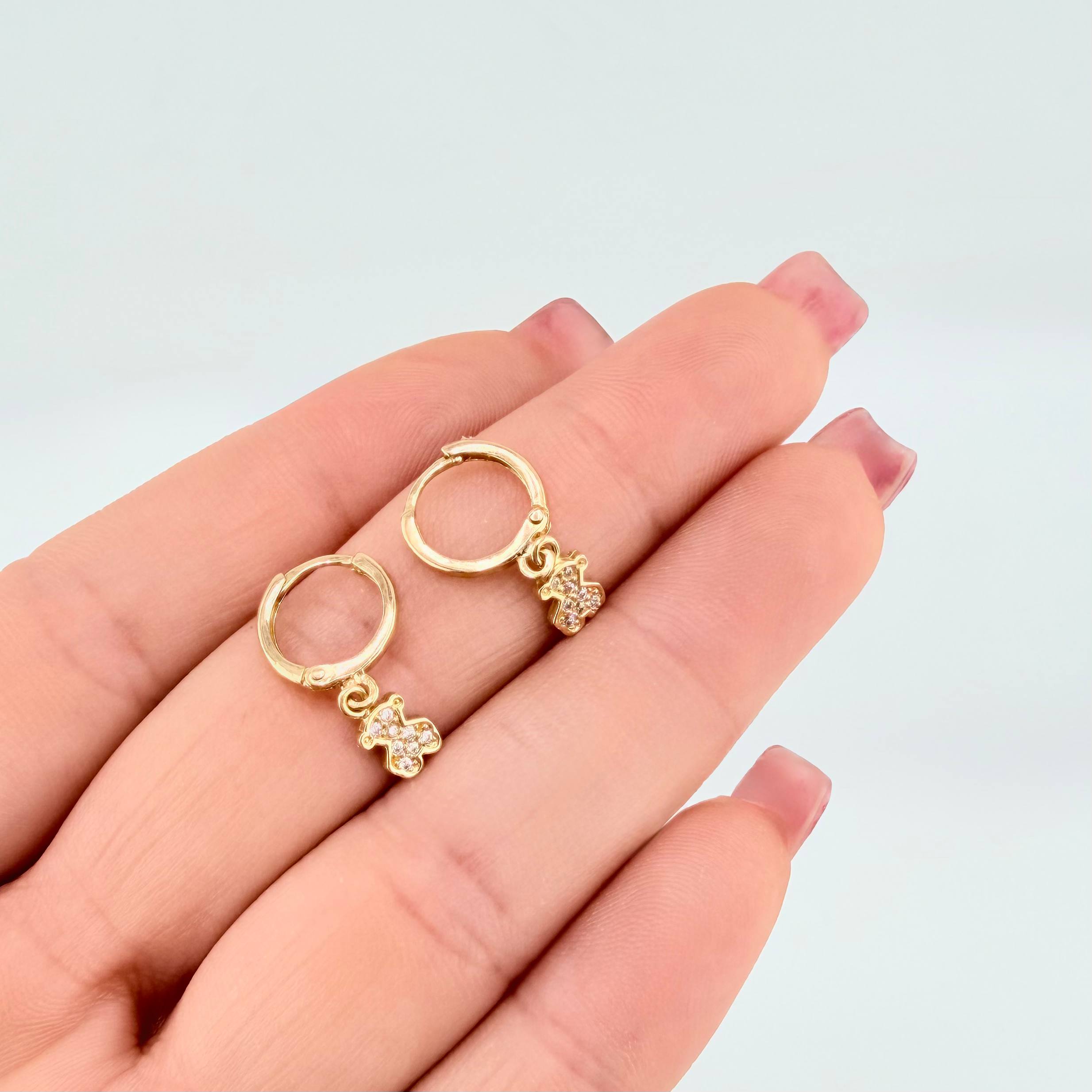 Candongas Oso TS Colgante 1.5gr / 3/4 in / Oro Amarillo 18K ©
