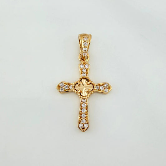 Dije Cruz Trebol 1.1 g / 1 in Oro Amarillo 18K