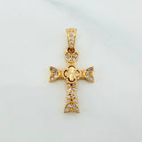 Dije Cruz Trebol 1.6 g / 1 in Oro Amarillo 18K