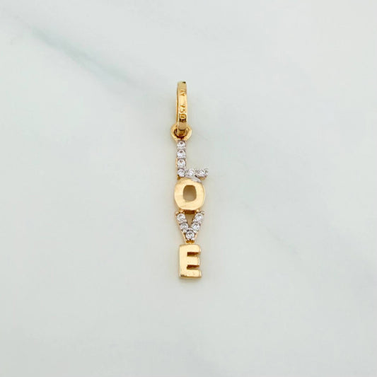 Dije Love 0.75 g / 1 in Dos Oros Amarillo Blanco 18K