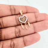 Dreamcatcher Heart Pendant 1.55 g / 1 in Three 18K Golds