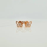 Topos Silueta Mariposa Flor 0.75gr / 6.04mm Oro Rosa 18K %