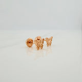 Butterfly Stud Earrings 0.7gr / 5.72mm Rose Gold 18K &