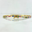 Bracelet Tennis 5.85gr / 19cm / 2.2mm Colored Zircons Yellow Gold +4 *