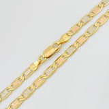 Cadena Escalera Plana 21.15g / 24 in / 4.1mm Tres Oros 18K