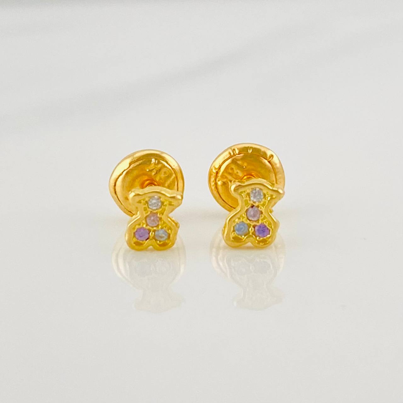 Stud Earrings Bear Ts 0.7g / in / 4.7mm Yellow Gold 18K