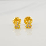 Stud Earrings Bear Ts 0.7g / in / 4.7mm Yellow Gold 18K
