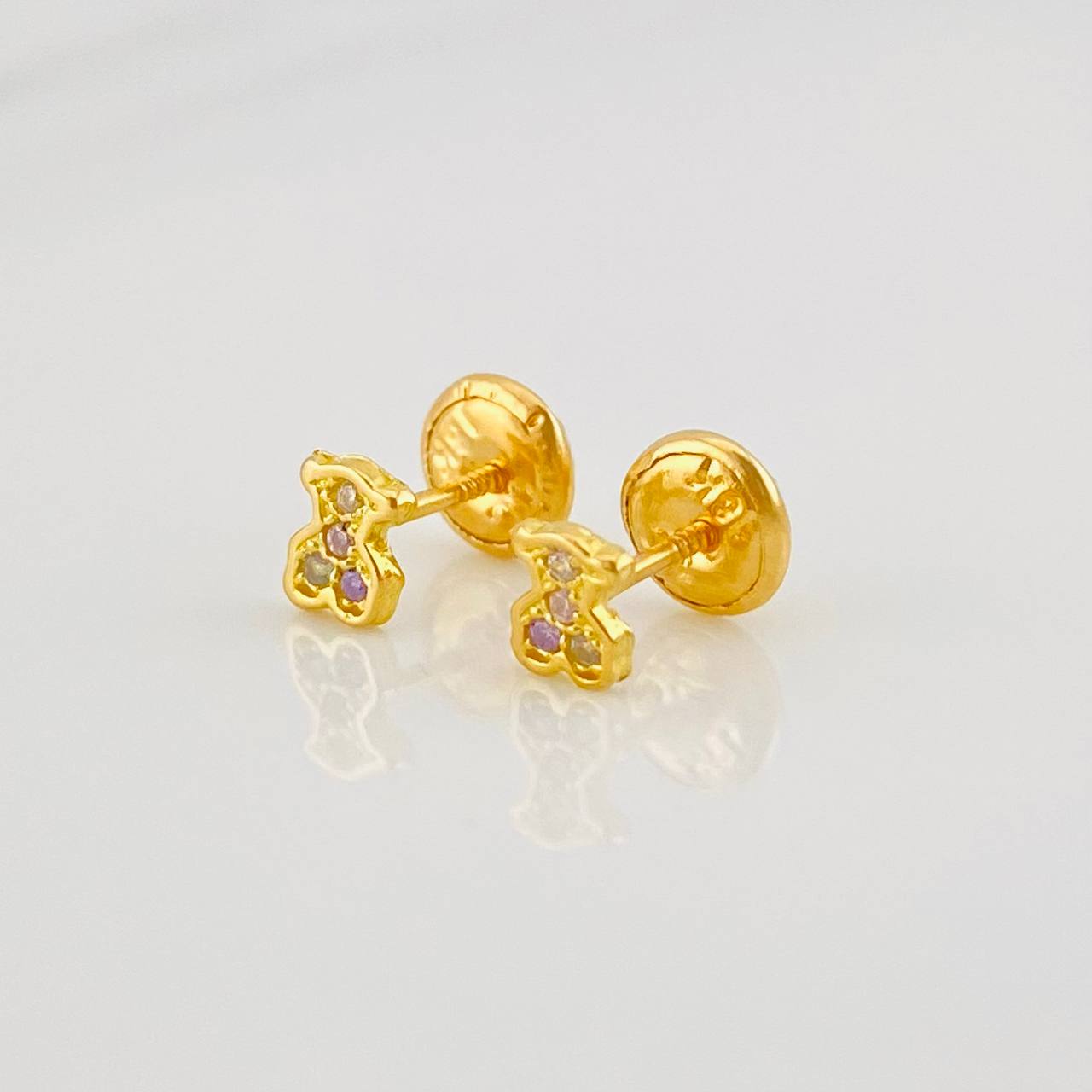 Stud Earrings Bear Ts 0.7g / in / 4.7mm Yellow Gold 18K