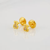 Stud Earrings Bear Ts 0.7g / in / 4.7mm Yellow Gold 18K