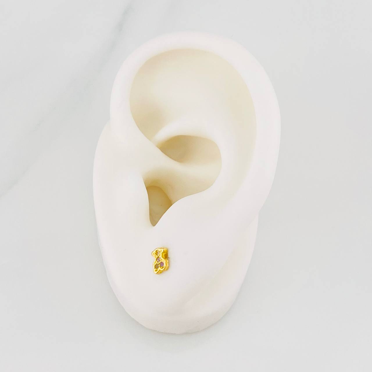 Stud Earrings Bear Ts 0.7g / in / 4.7mm Yellow Gold 18K