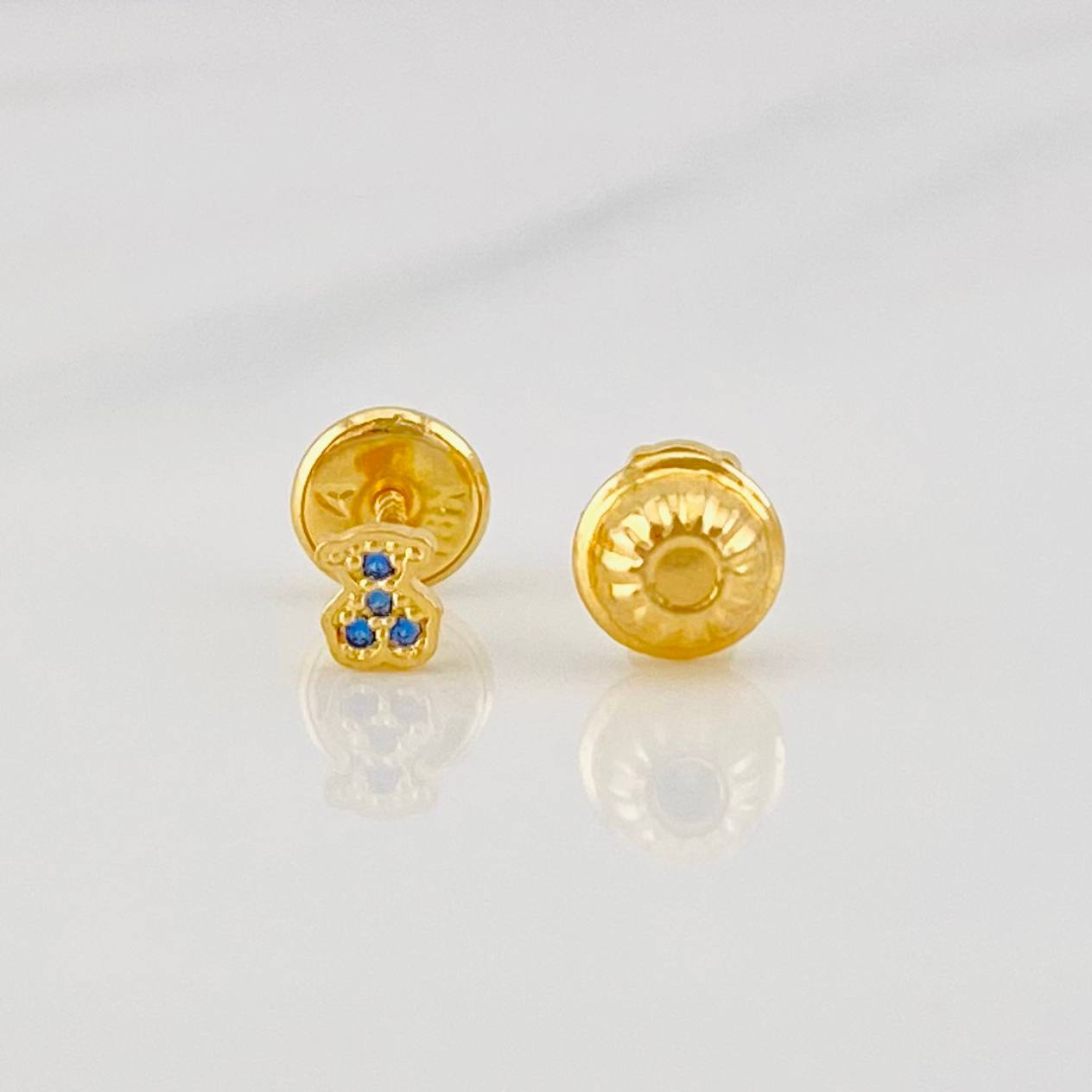Stud Earrings Bear Ts 0.55g / in / 4mm Yellow Gold 18K