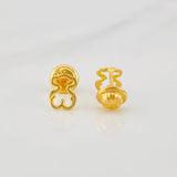 Stud Earrings Bear Ts 0.6g / in / 6.6mm Yellow Gold 18K