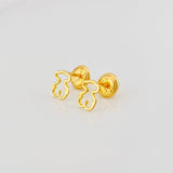 Stud Earrings Bear Ts 0.6g / in / 6.6mm Yellow Gold 18K