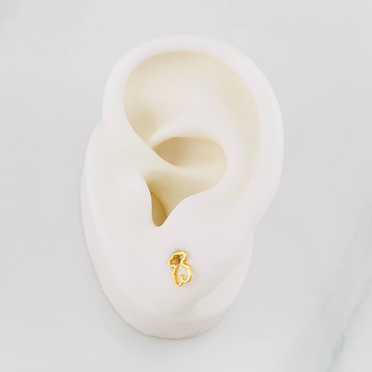 Stud Earrings Bear Ts 0.6g / in / 6.6mm Yellow Gold 18K