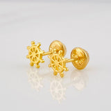 Stud Earrings Helm 0.75g / in / 6.3mm Yellow Gold 18K