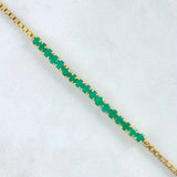 Bracelet Tennis 6.15gr / 19.5cm / 3.5mm Emeralds 2 Qts Yellow Gold 18K (Jewel) *
