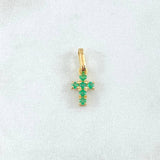 Pendant Crúz Tupida 0.85gr / 1.6cm / Emeralds 18pts Yellow Gold 18K (Jewel) *