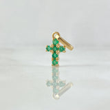 Pendant Crúz Tupida 0.85gr / 1.6cm / Emeralds 18pts Yellow Gold 18K (Jewel) *