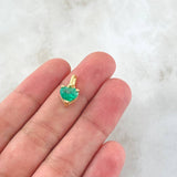 Dije Corazón Atrapado 1.3gr / 1.5cm / Esmeralda 1.5 Qts Oro Amarillo 18K (Joya) *