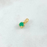 Pendant Circle 0.7gr / 1cm / Emerald 35pts Yellow Gold 18K (Jewel)