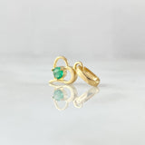 Pendant Solitaire in Heart 0.7gr / 1.5cm / Emerald 8pts Yellow Gold 18K (Jewel) *
