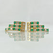 Stud Earrings Matrix 2.25gr / 1.6cm / Emeralds 37pts Diamonds 25pts Yellow Gold 18K (Jewel) *
