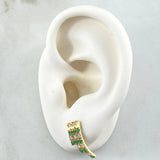 Stud Earrings Matrix 2.25gr / 1.6cm / Emeralds 37pts Diamonds 25pts Yellow Gold 18K (Jewel) *
