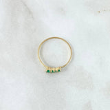 Trinity Ring 0.8gr / T7 3/4 / Emeralds 13pts 18K Yellow Gold (Jewel) *