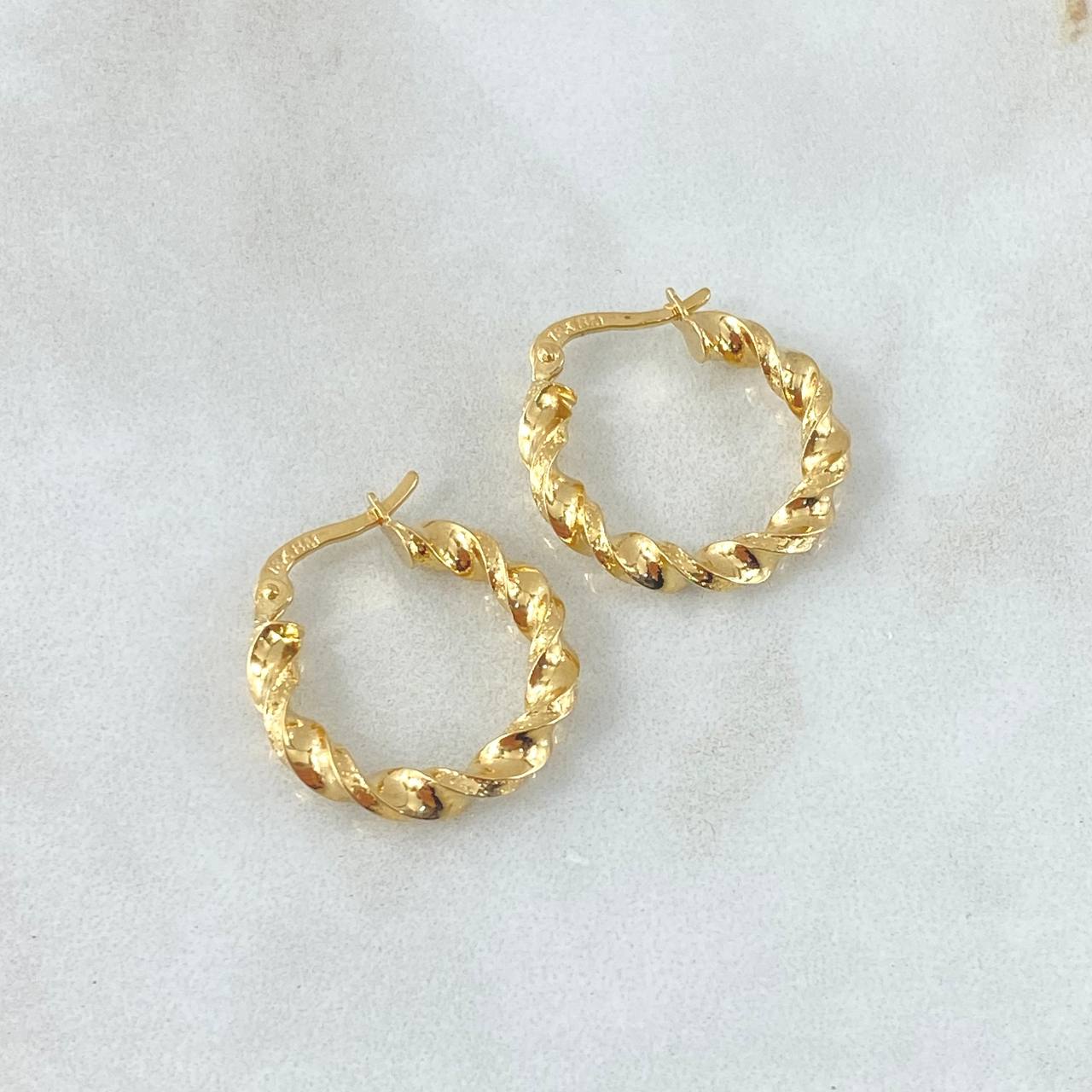 Hoop Earrings Asby 1.75gr / 2cm / Yellow Gold 18K Dotted Candy