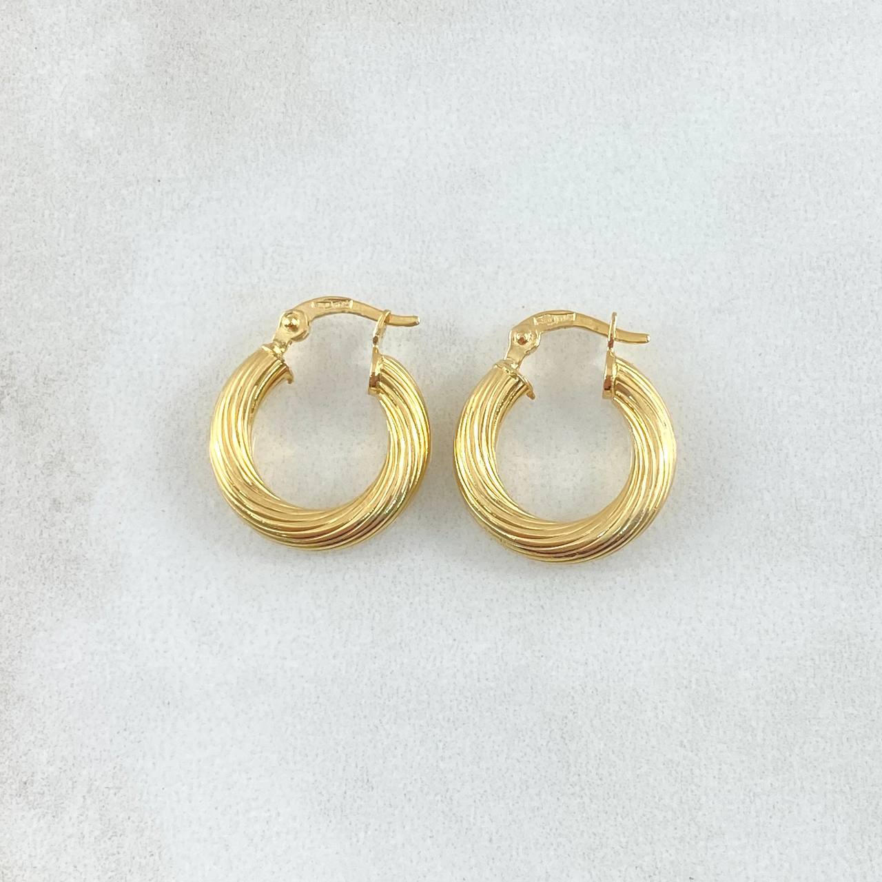 Candongas Lore 2.1gr / 1.7cm / Entorchadas Oro Amarillo 18K