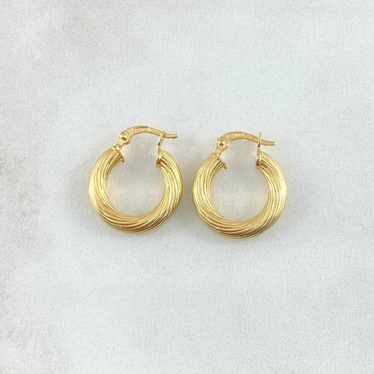Candongas Lore 2.1gr / 1.7cm / Entorchadas Oro Amarillo 18K