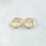 Candongas Tornillo 1.4gr / 1.3cm / Punteadas Oro Amarillo 18K