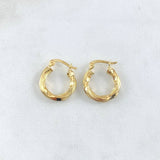 Candongas Mai 1.45gr / 1.7cm / Rayadas Oro Amarillo 18K