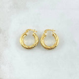 Candongas Mary 1.3gr / 1.5cm / Entorchadas Oro Amarillo 18K