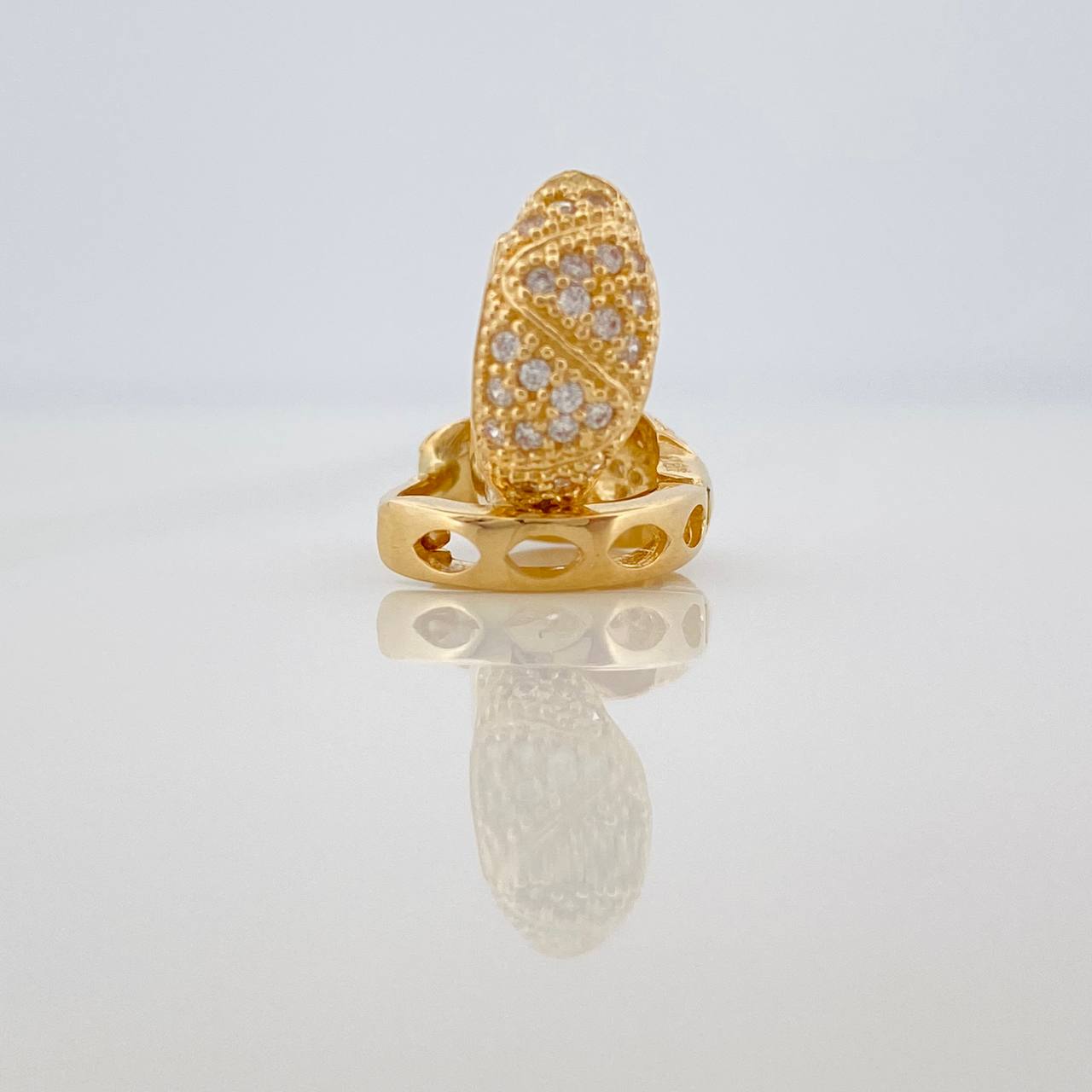 Candongas Zig Zag Basteada 2.85gr / 1/2 in / 5.6mm Oro Amarillo 18K &