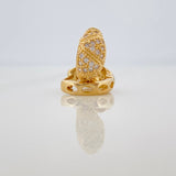 Candongas Zig Zag Basteada 2.85gr / 1/2 in / 5.6mm Oro Amarillo 18K &