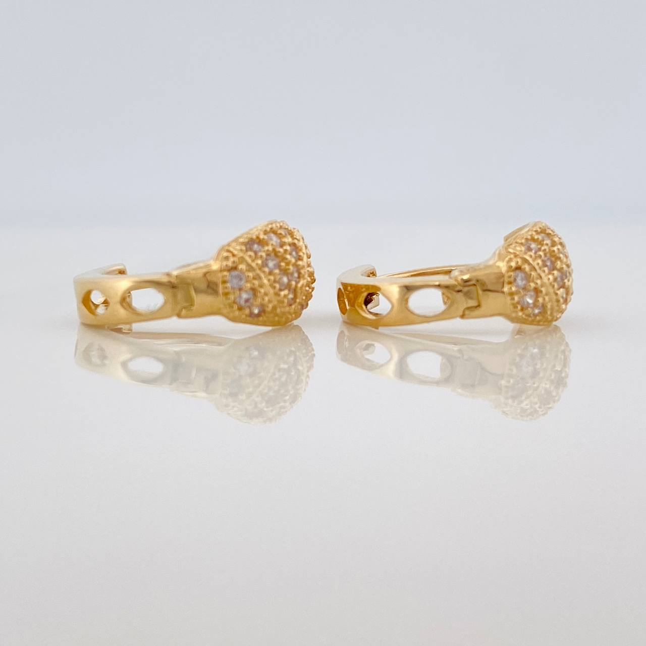Candongas Zig Zag Basteada 2.85gr / 1/2 in / 5.6mm Oro Amarillo 18K &