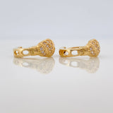 Candongas Zig Zag Basteada 2.85gr / 1/2 in / 5.6mm Oro Amarillo 18K &