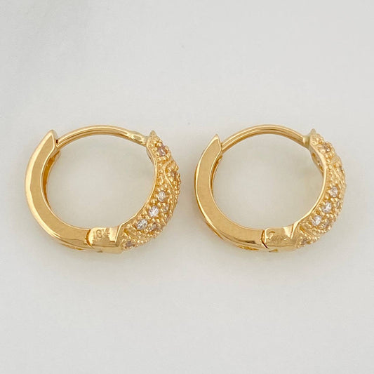 Candongas Zig Zag Basteada 2.9gr / 1/2 in / Oro Amarillo 18K %