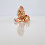Candongas Zig Zag Basteada 2.75gr / 1/2 in / 5.6mm Oro Rosa 18K &