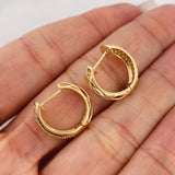 Candongas Triple Carril 3.9gr / 1/2 in / 4.9mm Oro Amarillo 18K &