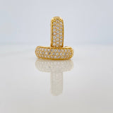Candongas Triple Carril 3.9gr / 1/2 in / 4.9mm Oro Amarillo 18K &