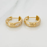 Candongas Triple Carril 3.9gr / 1/2 in / 4.9mm Oro Amarillo 18K &