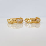 Triple Rail Hoop Earrings 2.5gr / 1/2 in / 4mm Yellow Gold 18K &